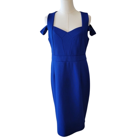 Adrianna Papell Royal Blue Sleeveless Bodycon  Dress Size 12 - Picture 2 of 6